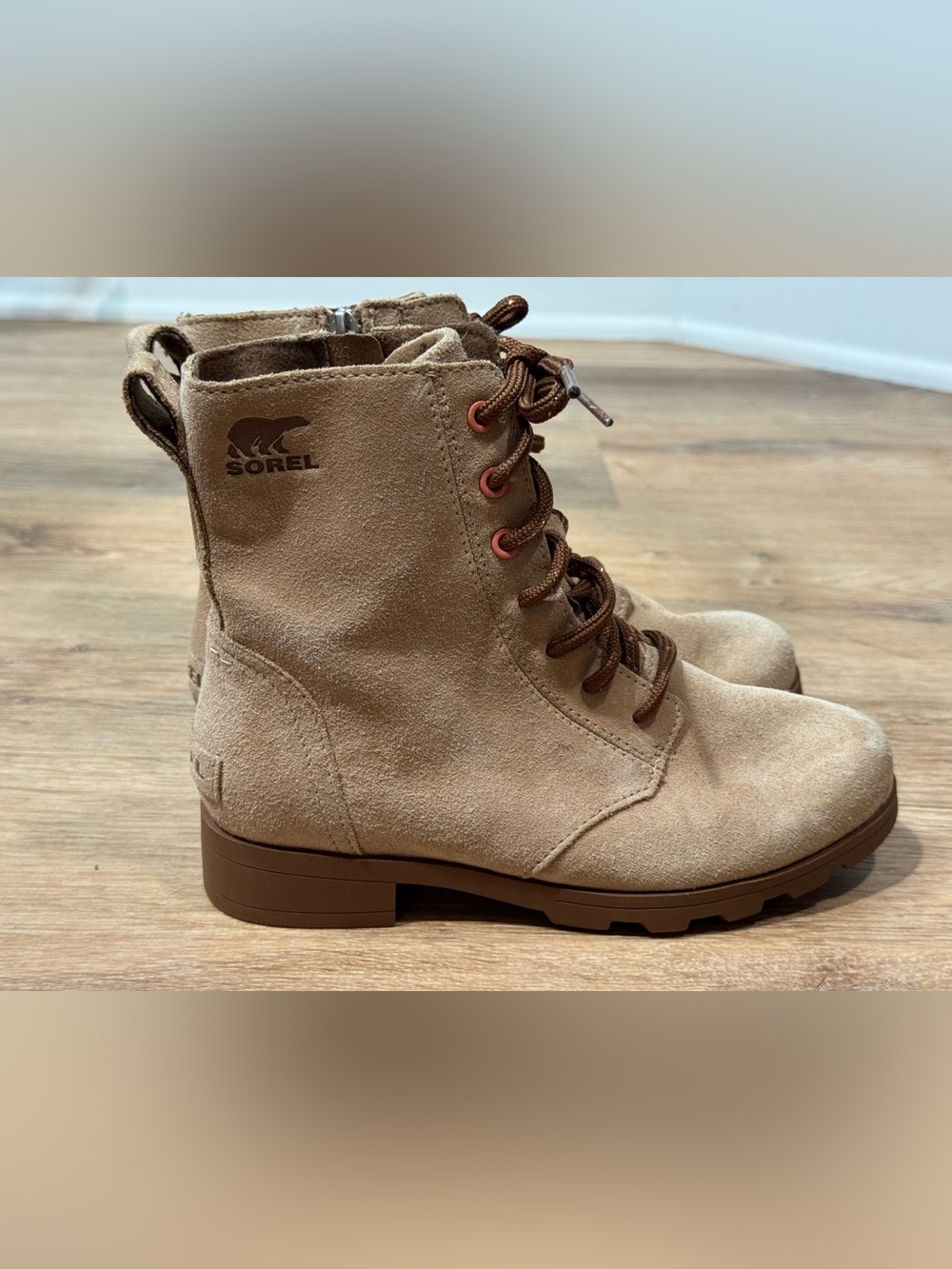 Sorel Emelie Waterproof Suede Combat Boots Size 3
